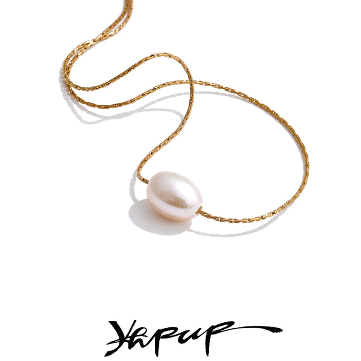 Collier perle baroque solitaire