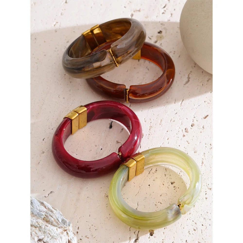 Jonc en résine marbrée