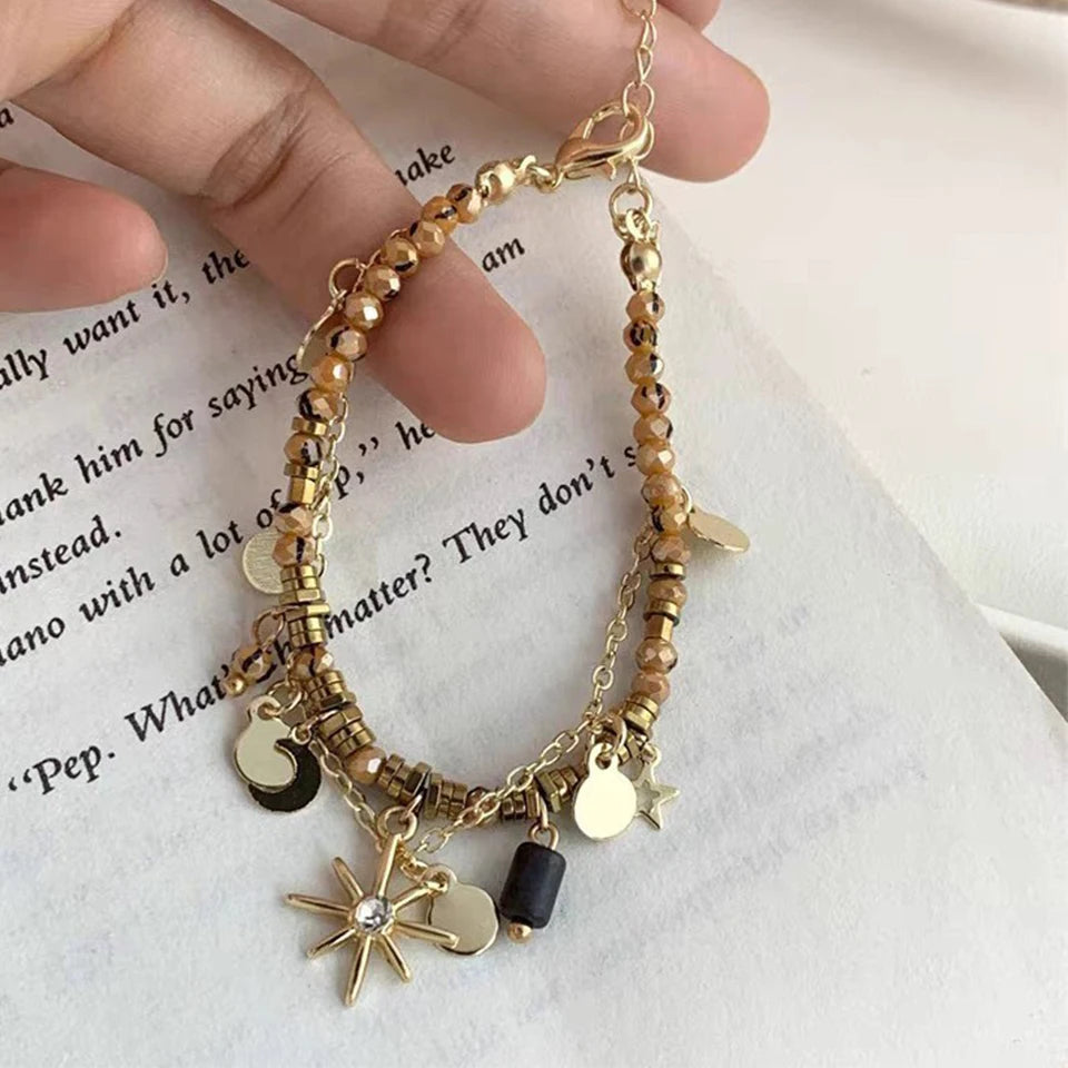 Bracelet double pierres et étoile