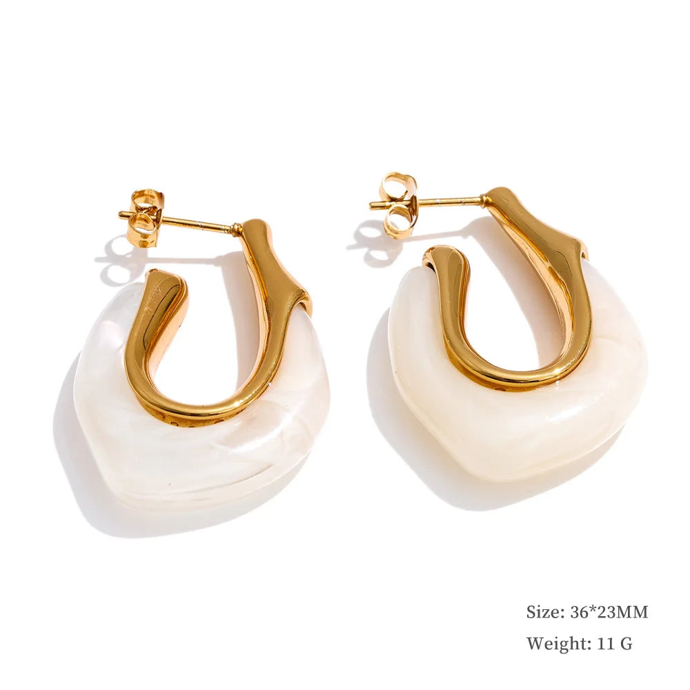 Resin and gold earrings