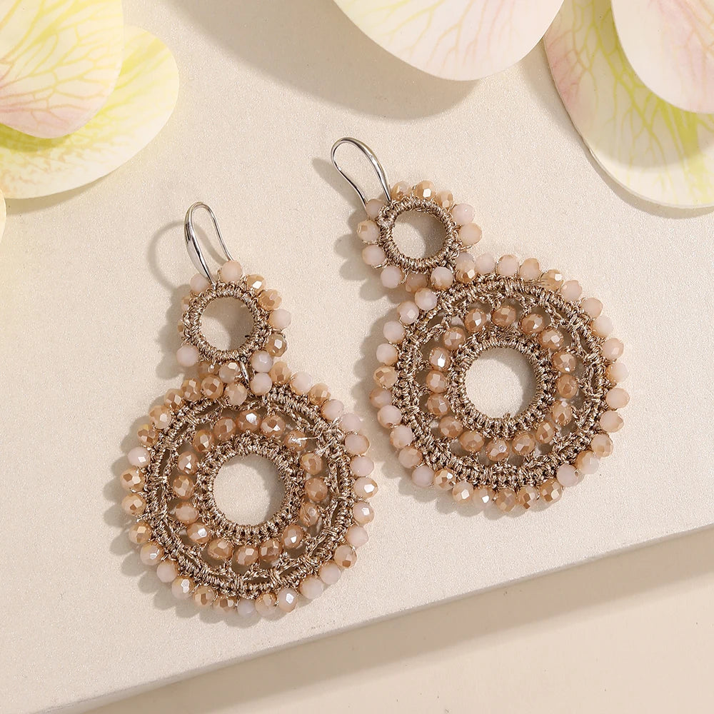 Créoles crochetées à perles