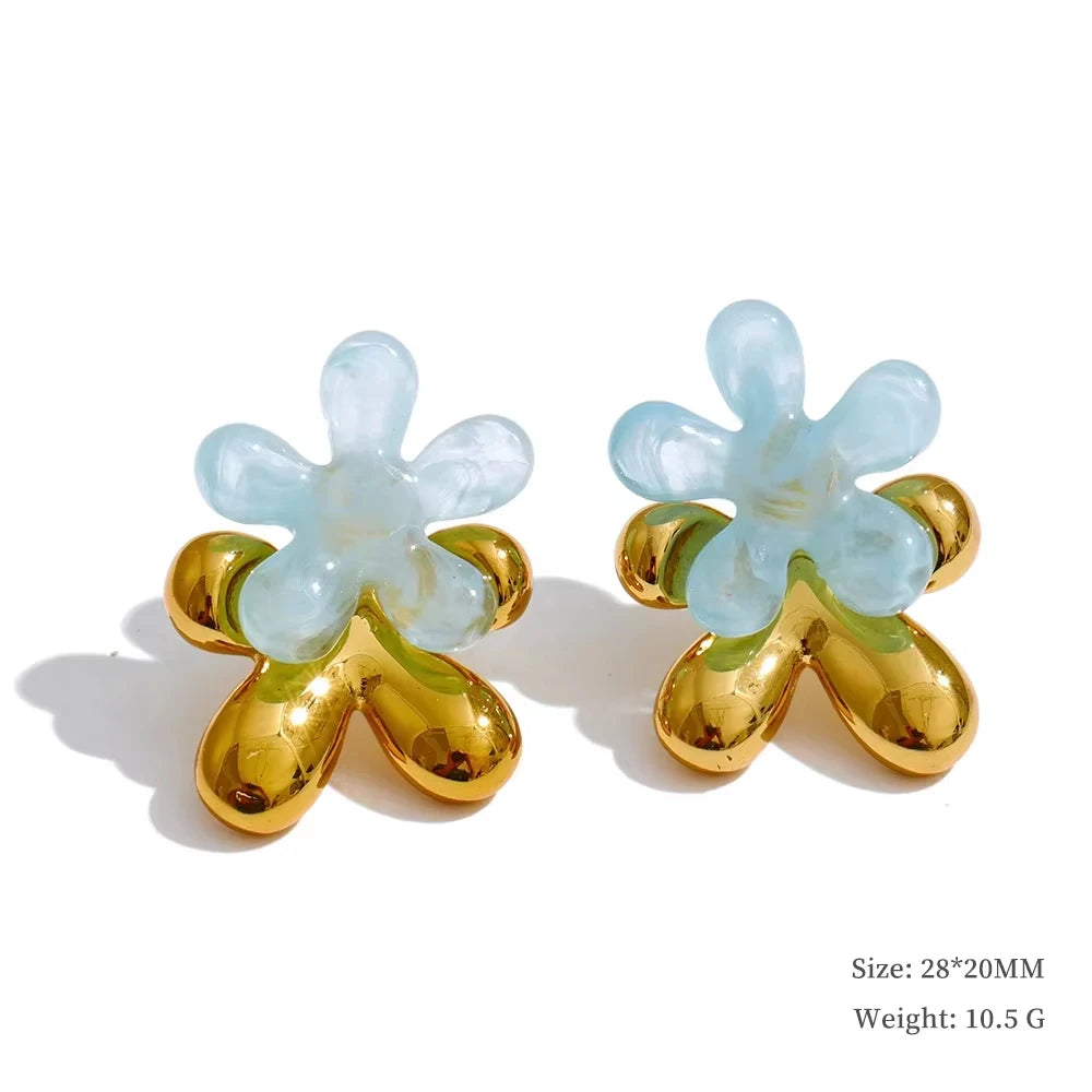 Resin and gold earrings
