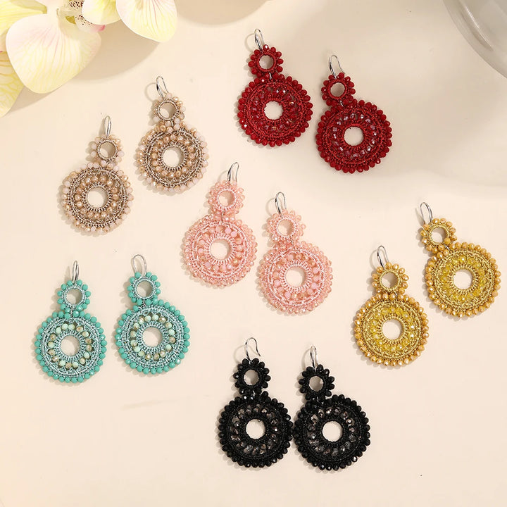Créoles crochetées à perles