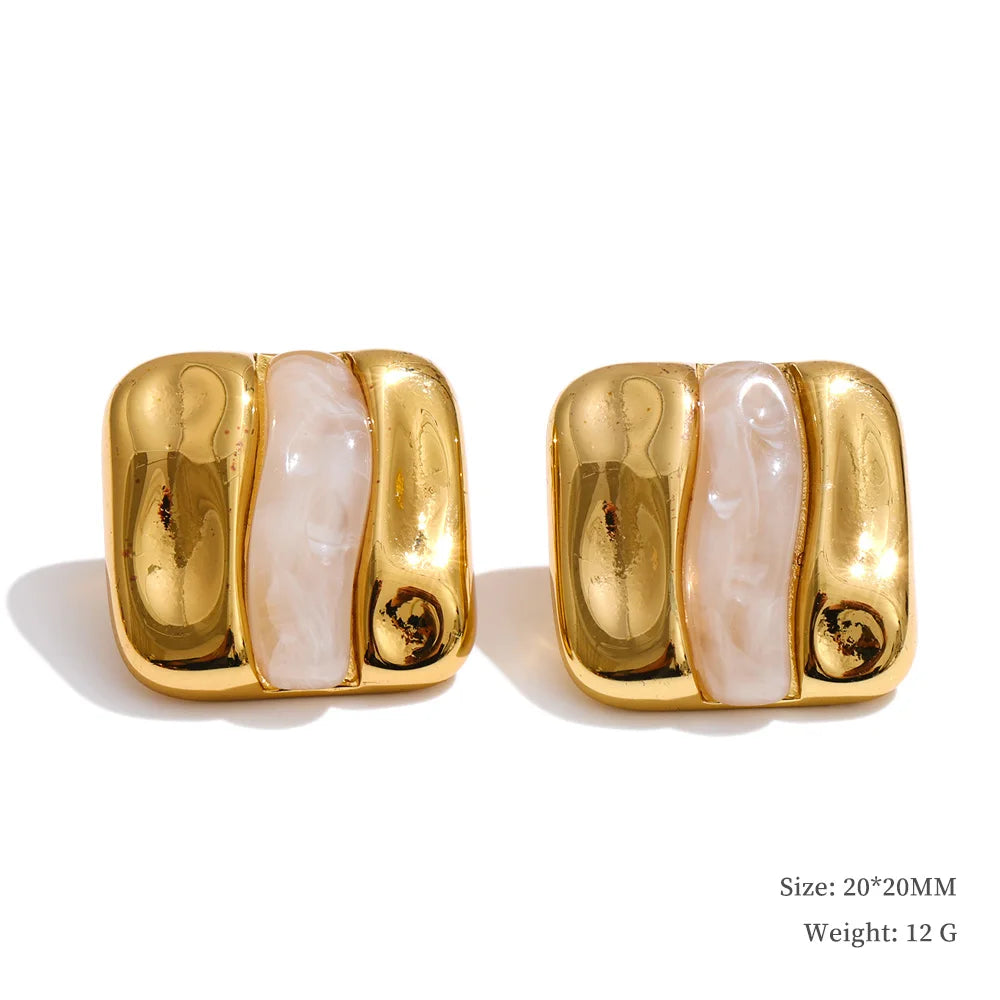 Resin and gold earrings