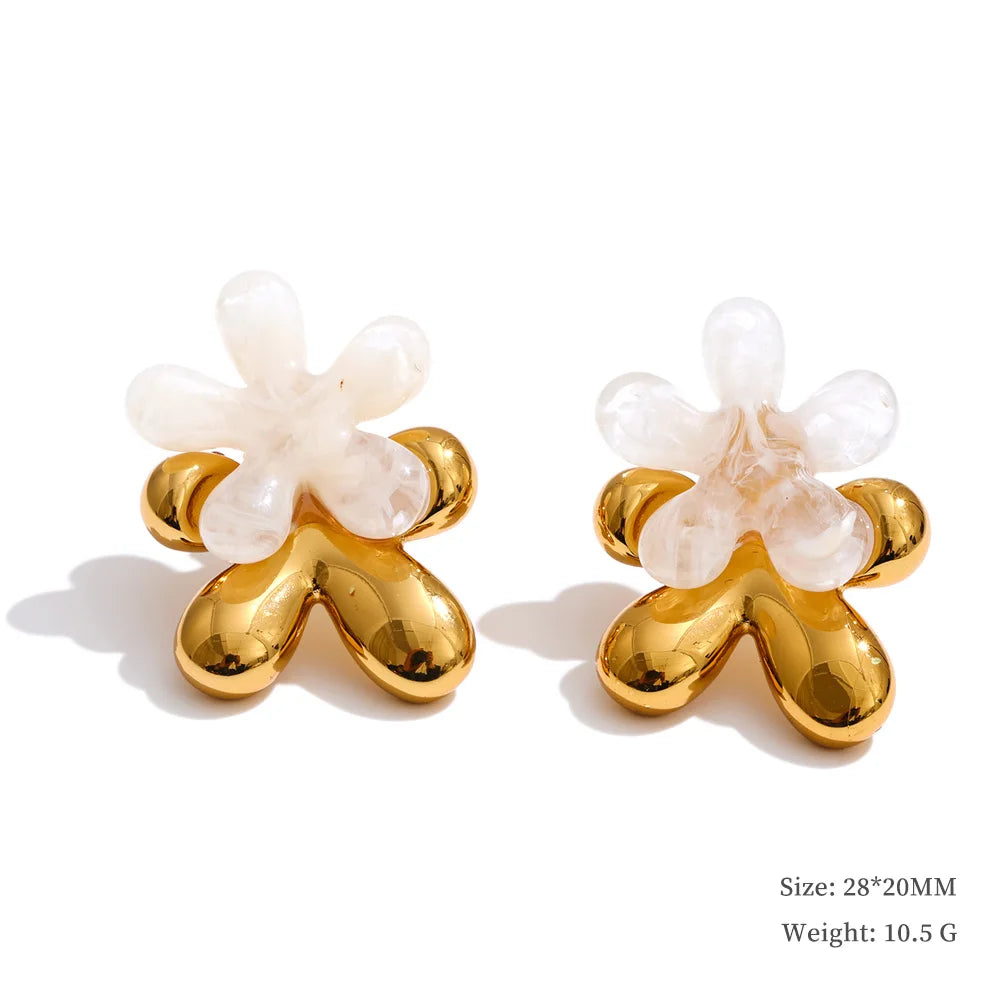 Resin and gold earrings
