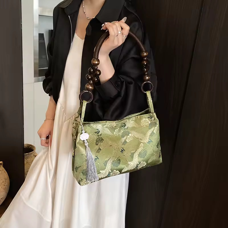 Sac épaule brodé à perles