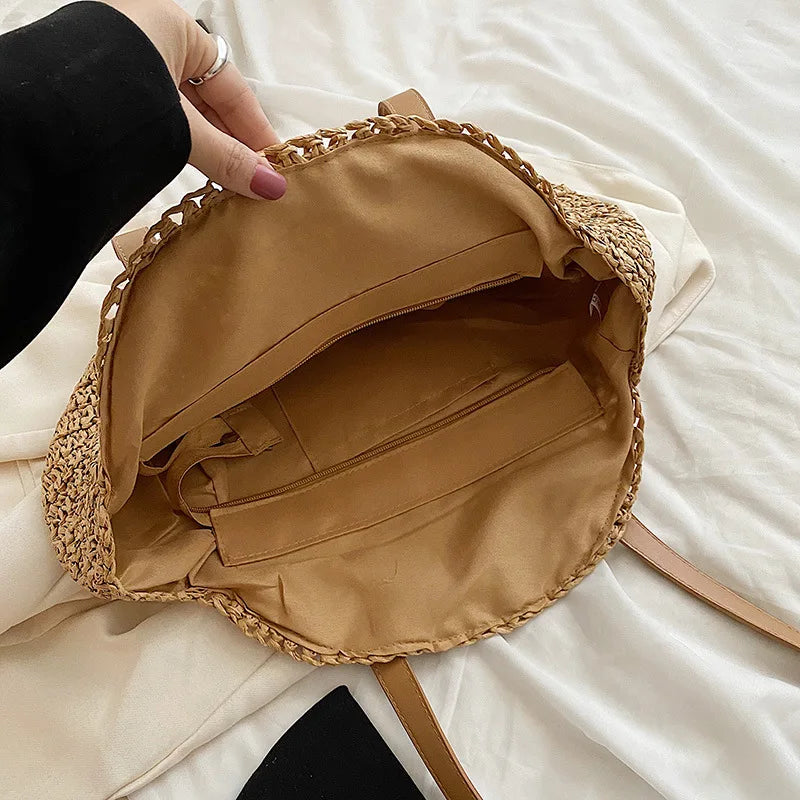 Sac rond en paille
