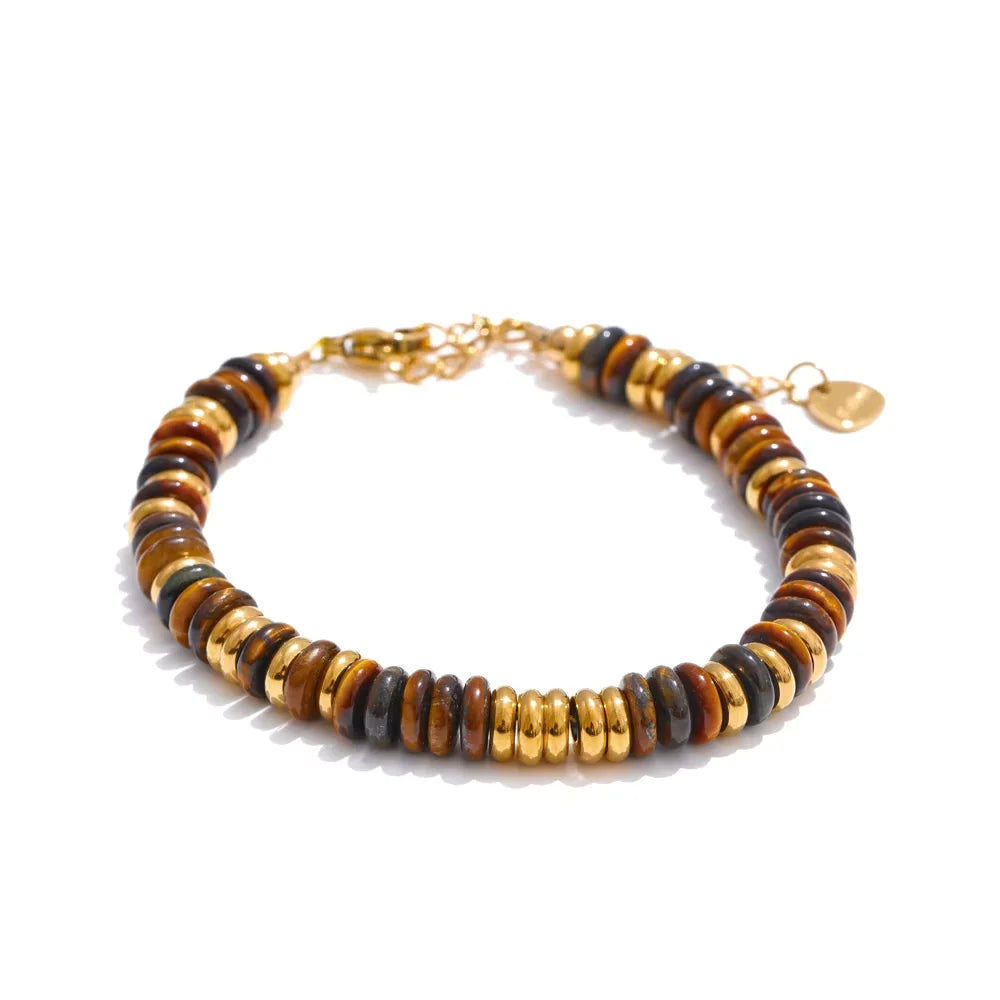 Bracelet rondelles de pierres