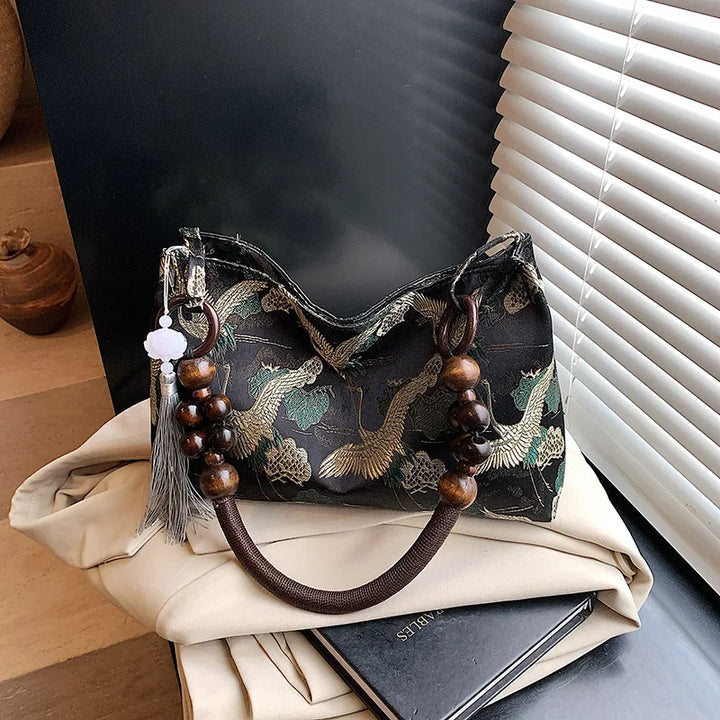 Sac épaule brodé à perles