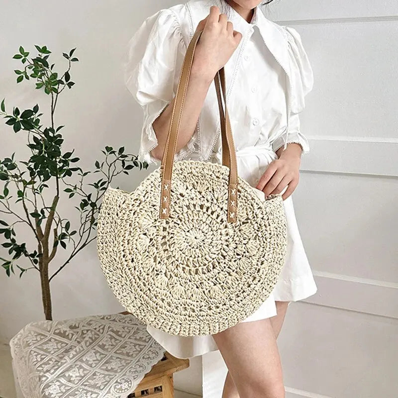 Sac rond en paille