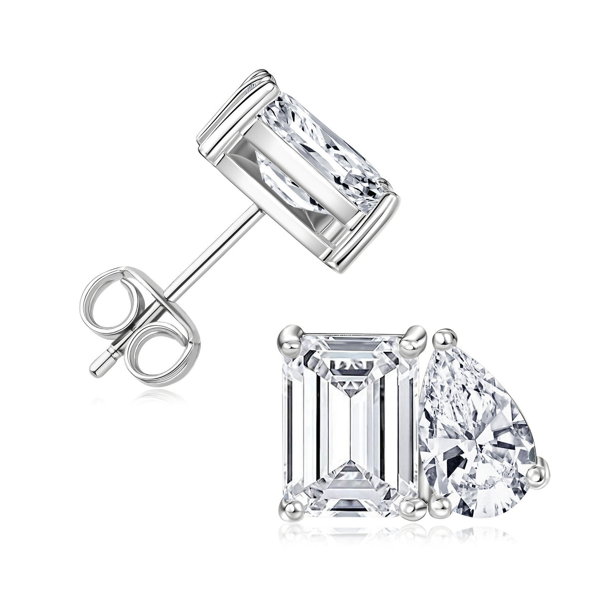 Clous zircon deux pierres