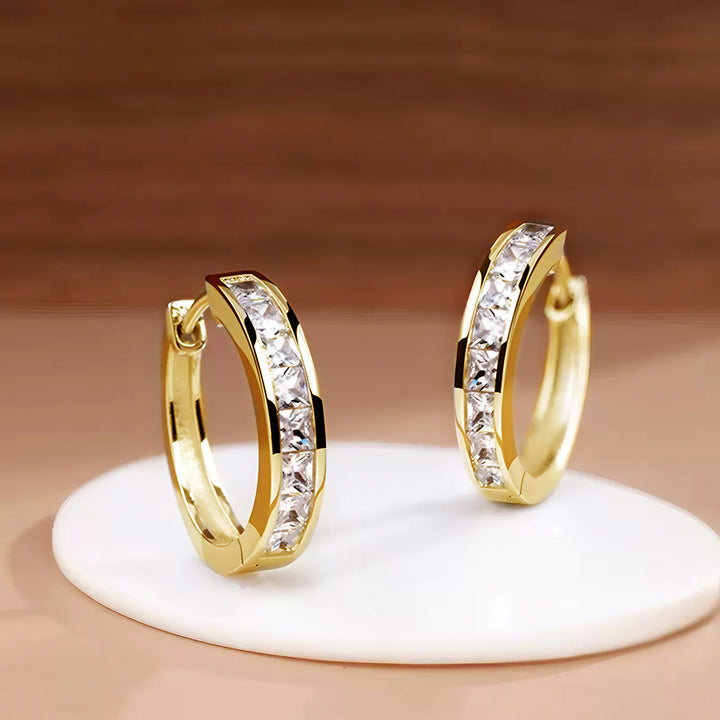 Mini créoles zircons carrés