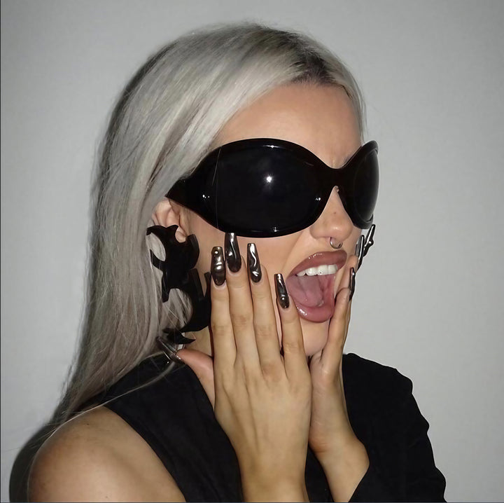 Lunettes ovales futuristes Y2K