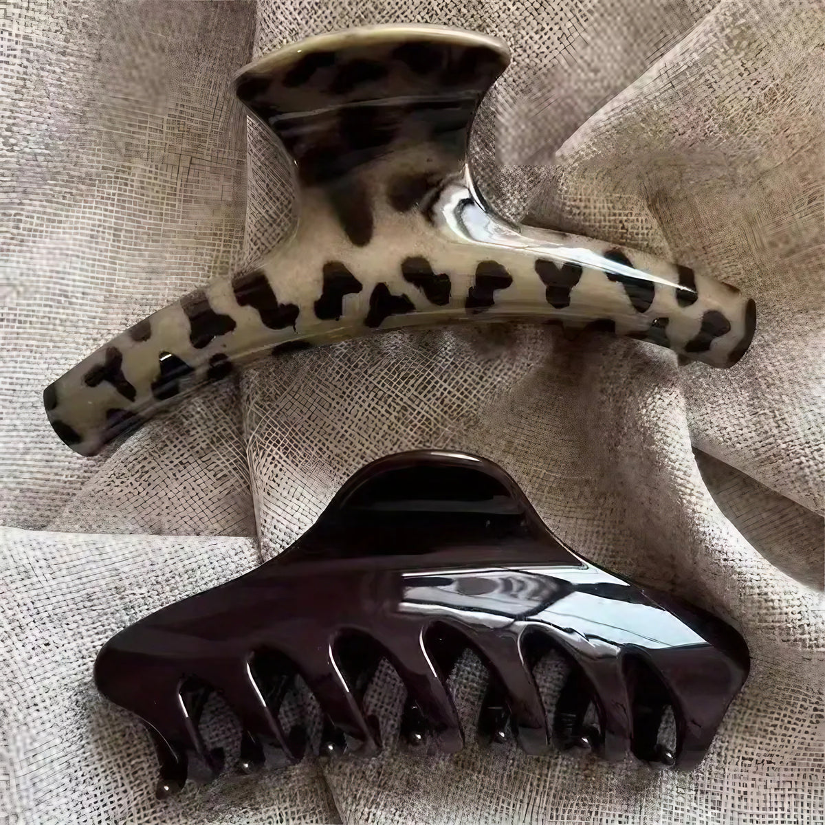 Duo de grandes pinces écaille