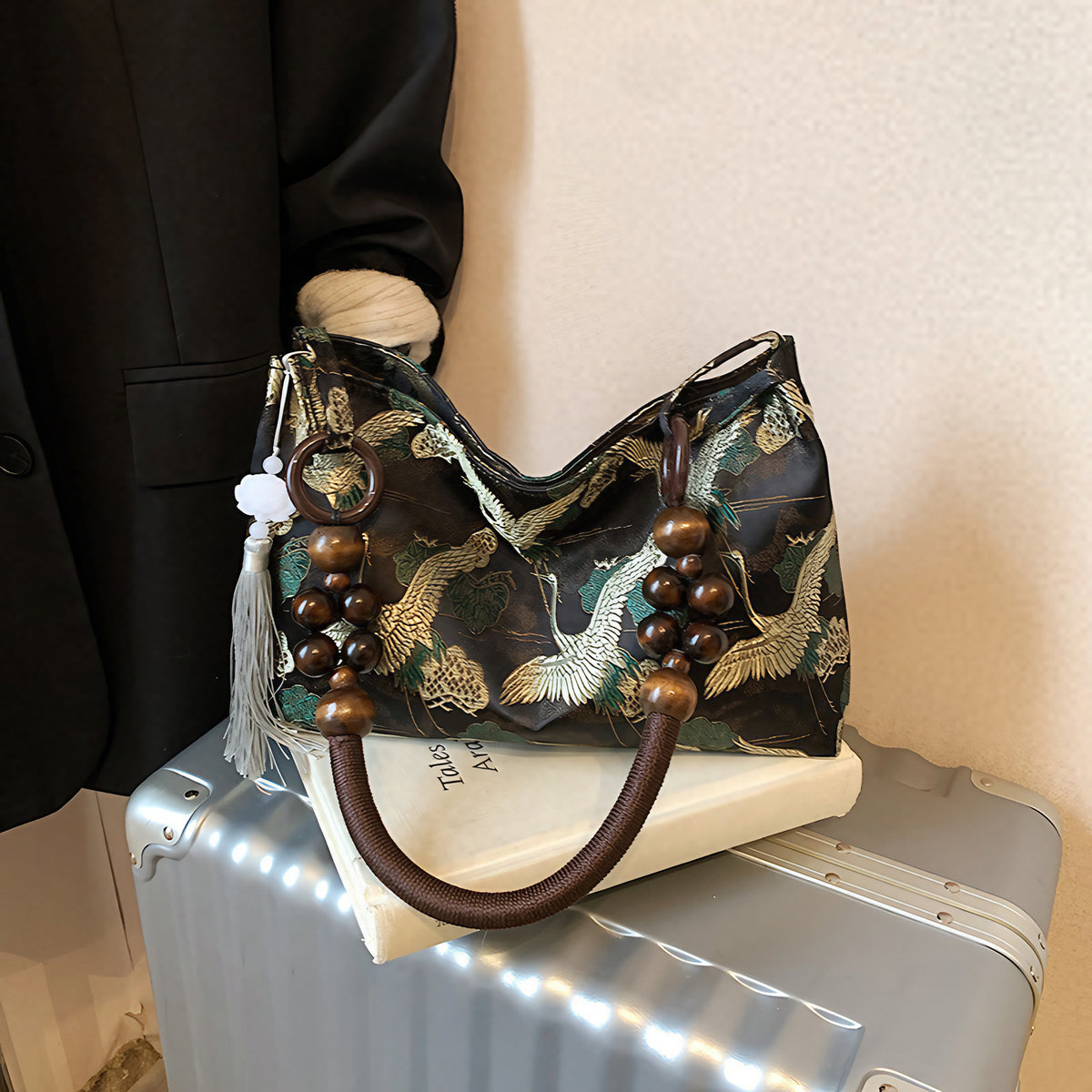 Sac épaule brodé à perles